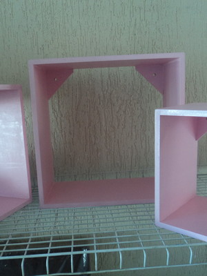 Trio nicho quadrado rosa bebê
