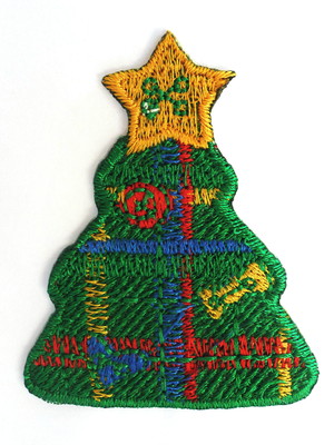 Aplique bordado natal arvore