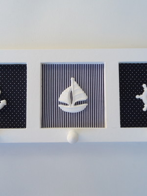Decoração quarto navy/cabideiro