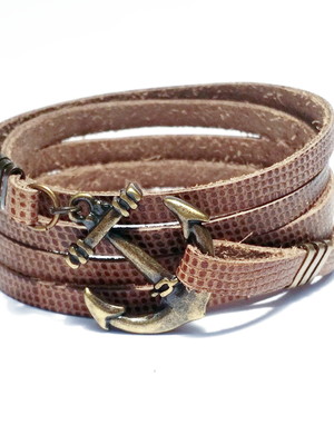 Pulseira viking ancora vintage texture