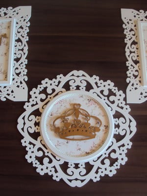 Conjunto de 3 quadros tema princesas