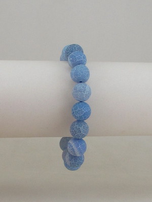 Pulseira de ágatas azuis rajadas