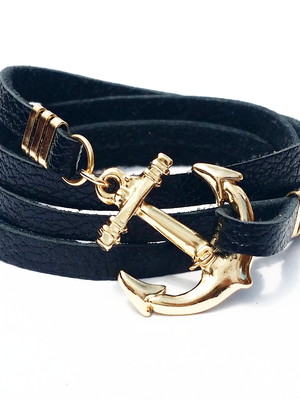 Pulseira viking ancora dourada treva