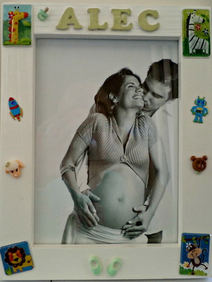 Quadro com foto para porta maternidade
