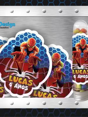 Rótulo para tubete homem aranha