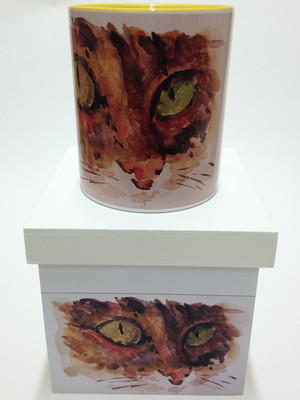 Caneca gato com caixa
