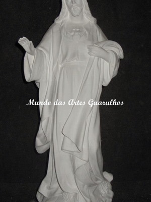 St1117- cristo abençoando 64cm em gesso cru
