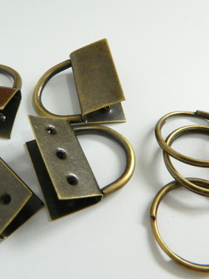 Ferragens para chaveiros ouro velho kit com 6 peças