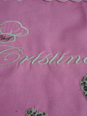 Avental personalizada rosa e oncinha