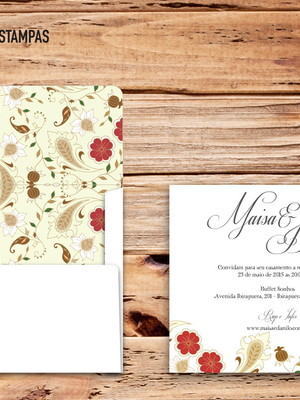 Convite de casamento floral