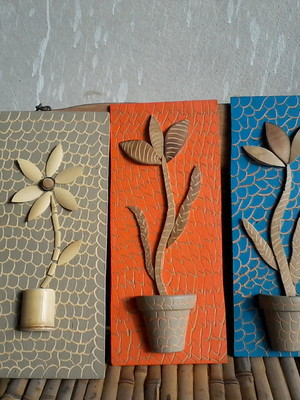 3 quadro madeira e bambu