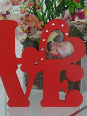 Love ny coração porta retrato