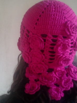 Gorro de crochê flores