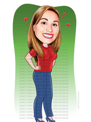Caricatura digital de mulher-sem tema