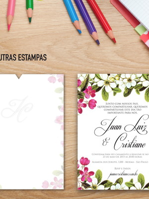 Convite de casamento floral