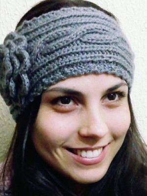 Headband de lã em tricô