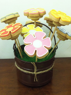 Vaso de flor (biscoito decorado)