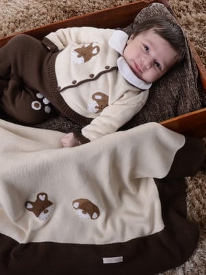 Saída de maternidade urso marrom