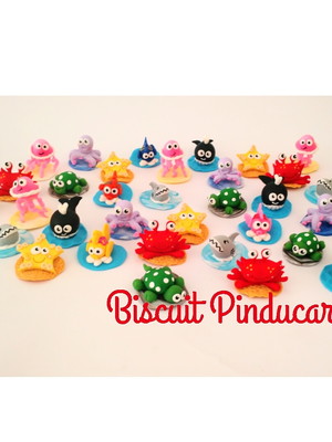 Apliques em biscuit fundo do mar