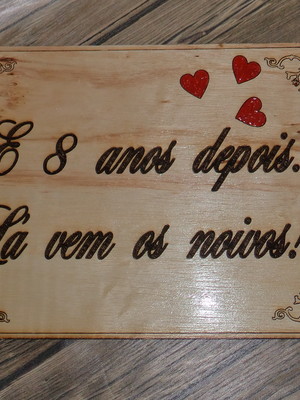 Plaquinha para casamento