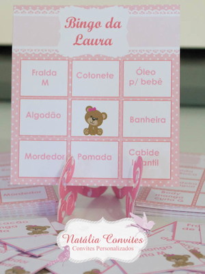 Cartela baby bingo para chá de bebê