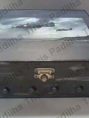 Caixa em mdf com o tema aviação