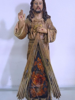 Imagem jesus misericordioso 30cm resina estilizado