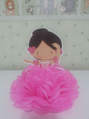 Enfeite bailarina rosa