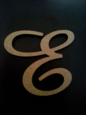 Letra cursiva mdf cru 3cm
