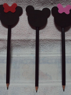 Ponteira lápis minnie e mickey 2