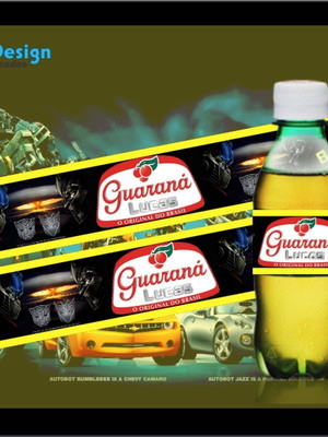 Rótulo para guaraná caçulinha transformes