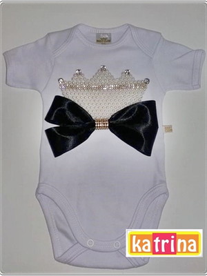 Body bebê menina pérolas