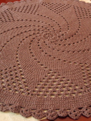 Tapete de barbante croche catavento