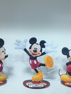 Aplique mickey 3d - 9cm com tag