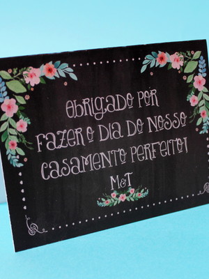 4 plaquinha de mesa casamento chalkboard