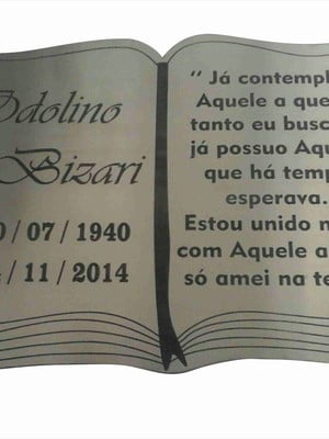 Placa tumular bíblia 20 x 30 em aço inox