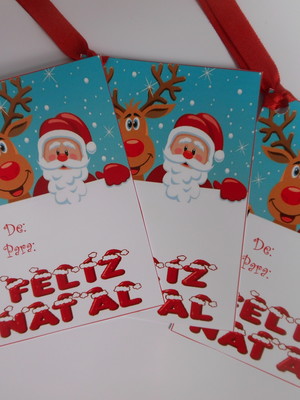 Tag de/para natal 10 x 7 cm