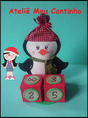 Pinguim contando os dias para o natal