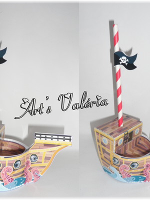 Barco pirata - enfeite de mesa