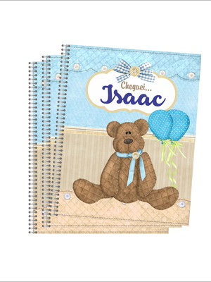 Mini caderno ursinho azul