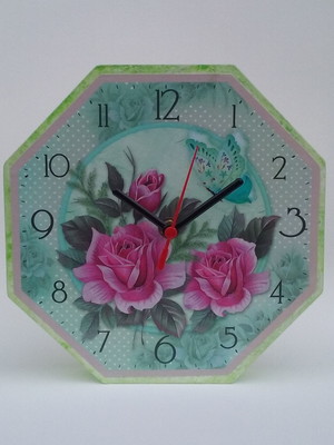 Relógio de parede em mdf decorado
