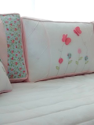 Kit cama baba flores e borboletas 534 8 peças