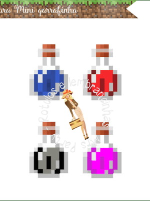 Rótulo para mini garrafa minecraft