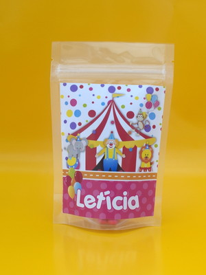 Saco surpresa transparente com zip personalizado 8x12