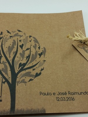 Convite de casamento rústico kraft 200g