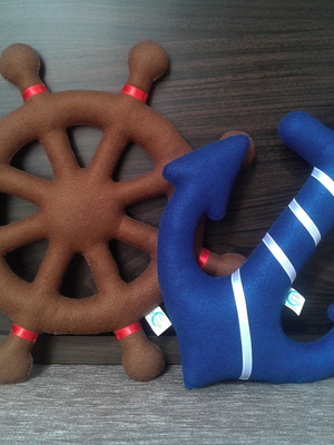 Kit âncora e leme de feltro 30cm