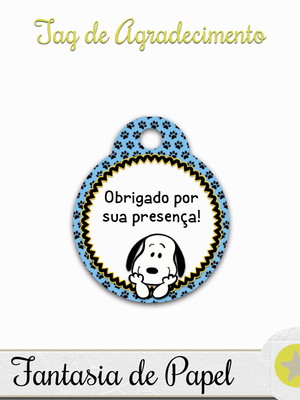 Tag de agradecimento snoopy