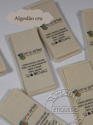 Etiqueta algodão cru 100 unidades