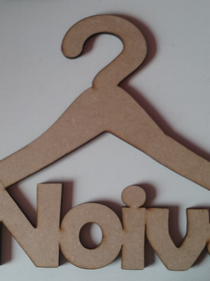 Cabide casamento noivo / noiva - mdf cru