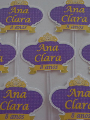 Topper nome - princesa sofia